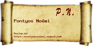 Pontyos Noémi névjegykártya